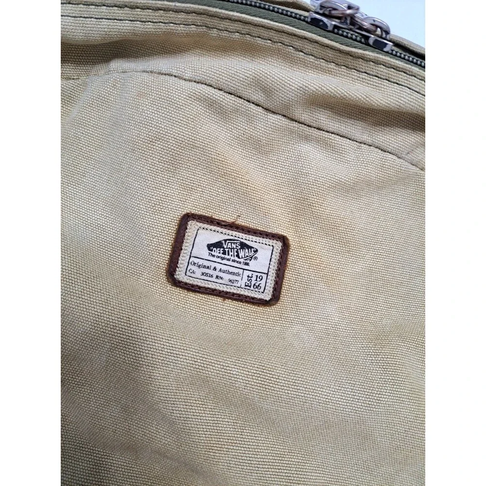 Vans Canvas Distressed Backpack Duck Bag Tan Beige School Work Trail Hike